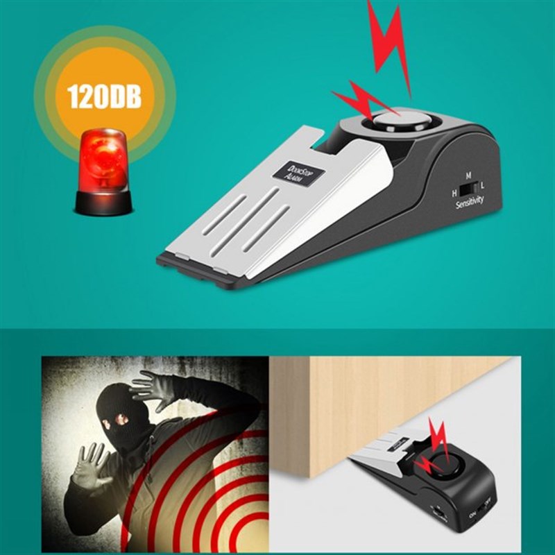 Wireless Security System Door Stop Alarm StOainless Steel Le