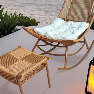 新款 午休摇椅台躺椅人阳家用休闲藤椅YSG摇椅子藤编大懒人椅户外g