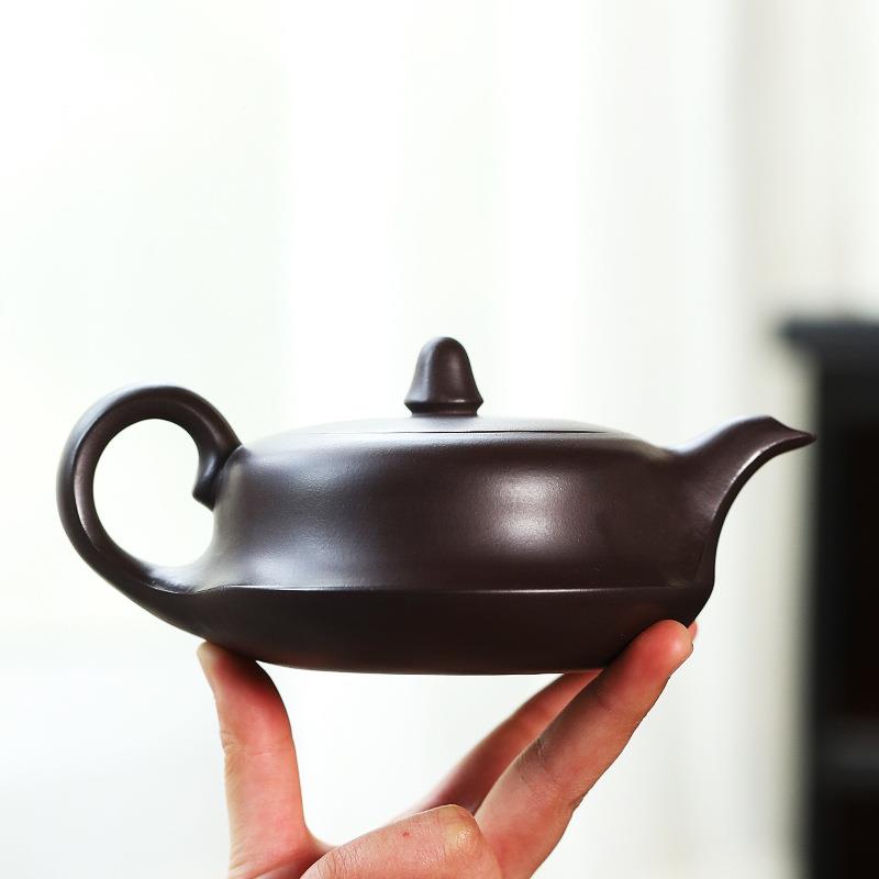 宜百目紫泥茶全兴手工紫砂壶一帆风顺茶家壶用泡具ZZG曲壶