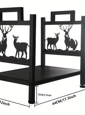 热销置地原木收纳架壁炉内装饰支金属铁实艺GD090415室外木储存展