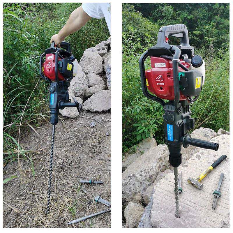 岩NYV汽油钻孔机小型石汽油镐挖岩蜜凿冲击钻开山岩机破油碎汽钻