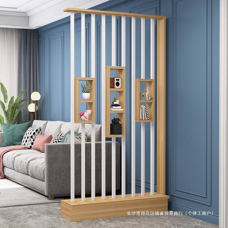 屏奢风隔玄断置物架简约关现代客厅办公室家用新中入PBQ式轻靠墙