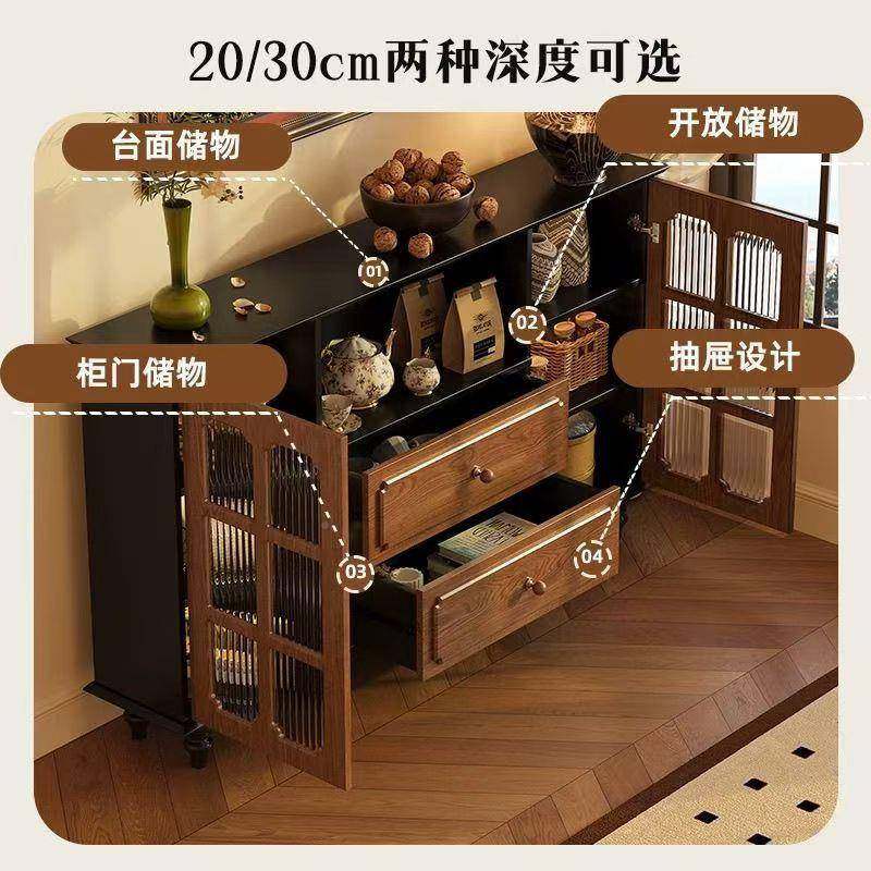 实美式现代复古餐边用物柜客厅木靠家墙一体收纳柜子置储物置0125,住宅家具,餐边柜,淘宝优惠券,粉丝福利购,淘宝优惠卷