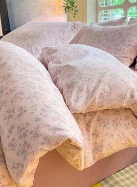 用水洗云朵四件套学生宿舍单三件套人床单被套JRF床上棉品套件