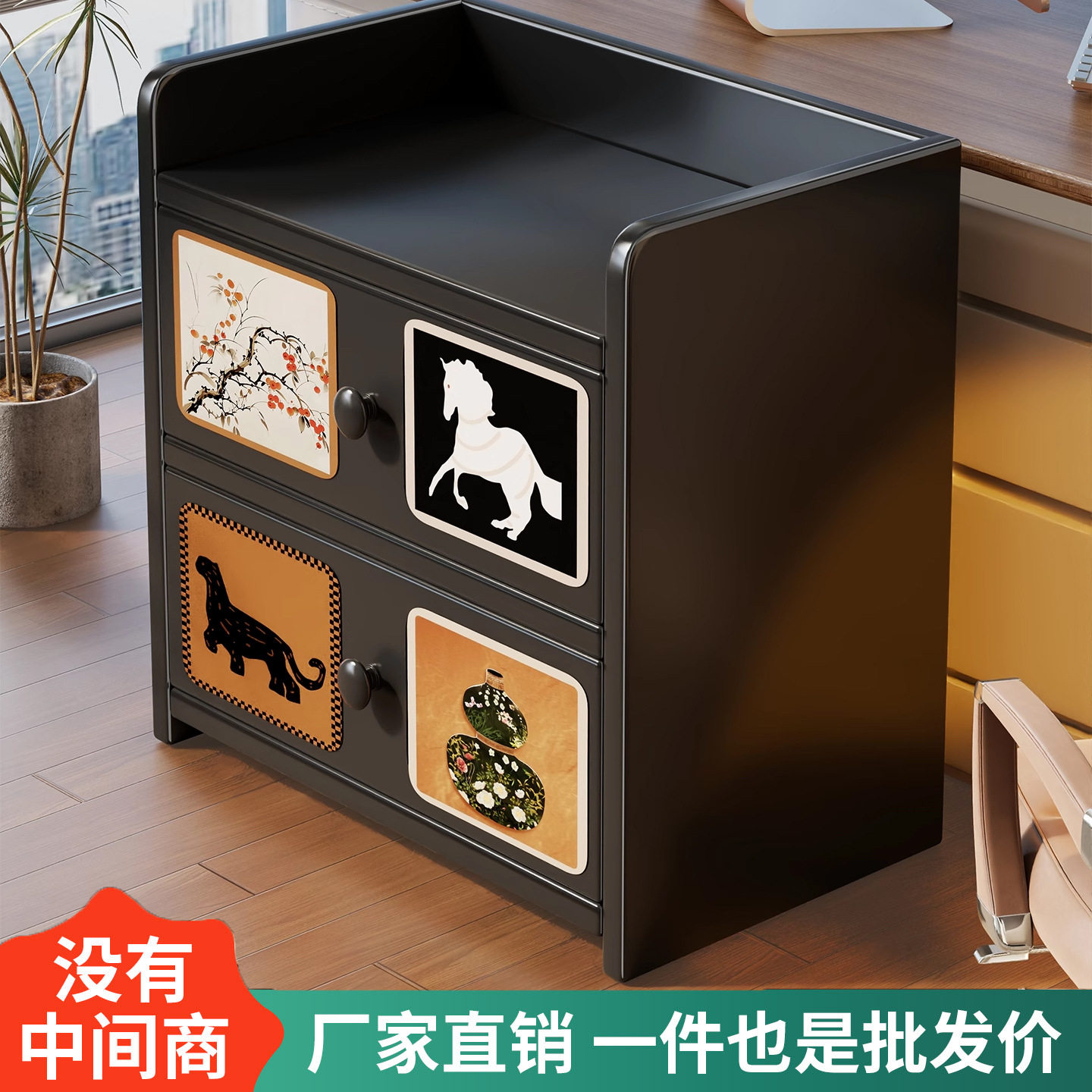 打印机置物柜办公室工位旁复印机放置支架家用落地多层文件收纳柜