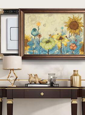 装美式电表箱OBN饰画免打画孔欧式遮挡盒配电挂玄关餐厅高档挂闸