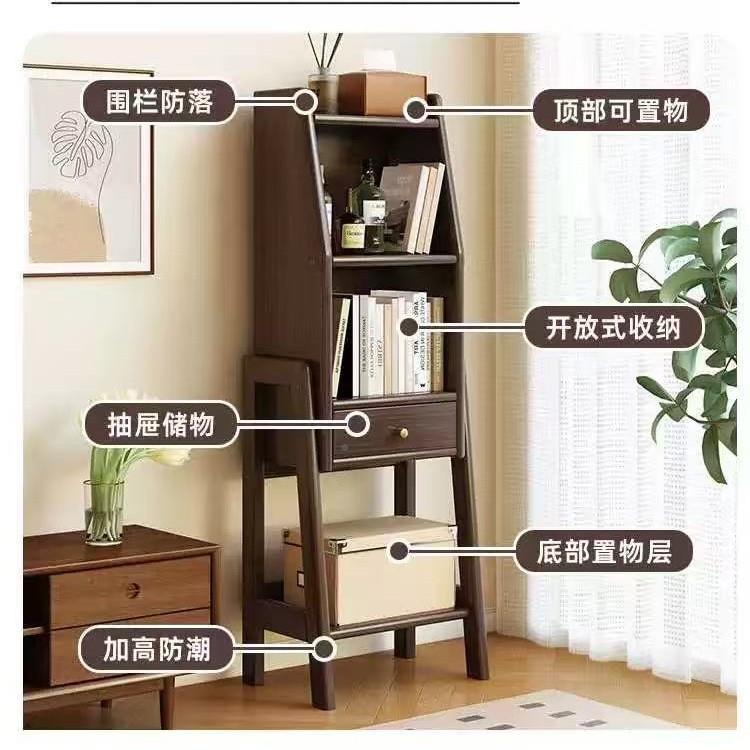 家用易简书客厅墙落地式多靠功能置物架电视柜边柜实木多层收咨询
