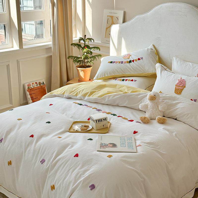 A类小恐龙洗棉卡水通四件套纯棉生被套全棉LWT童儿三件套床上用学