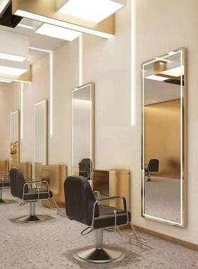 BIF剪发镜高店档美发镜子网竖发挂红镜子理店镜台带灯发廊专用烫