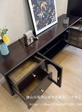 轻法式全ZLN纯柜实木美茶小几电视柜组合式客厅地柜储物户型复古