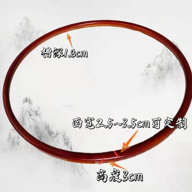 新框中实木XX782211圆形画框刺绣十绣木框装裱圆框圆边边字框挂墙