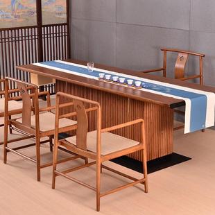 意竹大板茶桌无极桌简约家用泡茶子茶台制办公室会客桌ZNB洽创谈