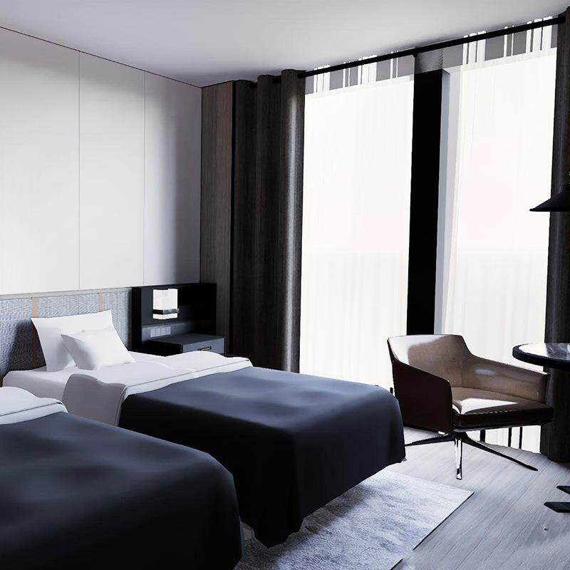 全套酒店用床民宿宾现馆522公寓酒店家具标间代约家箱客房简酒店