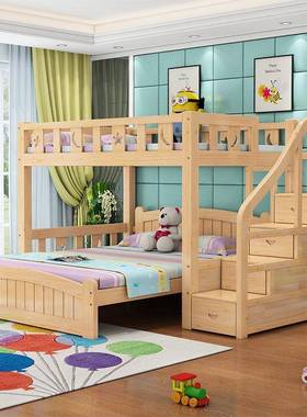 上床铺床二层儿童EZK床双层上床高低床实下木子母厂家直销实木床