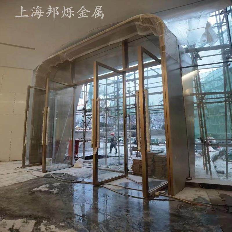 厂家制作不海锈钢广告招4牌售楼部大门装修30不锈钢门BPD上套装饰