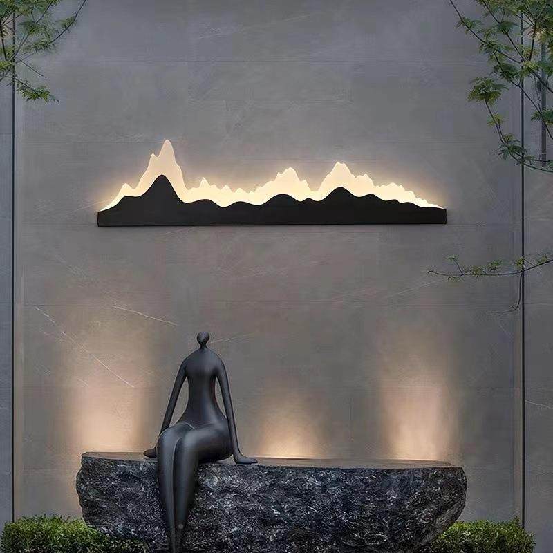 中户外防水壁灯庭式院观花园景墙WNY灯别墅围墙山水造景灯墙影壁