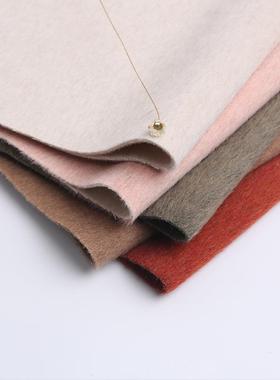 双面面丝骆马绒料秋冬大衣料时装面料双面面骆马绒双面S02710双蚕