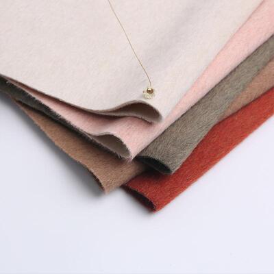 双面面丝骆马绒料秋冬大衣料时装面料双面面骆马绒双面S02710双蚕