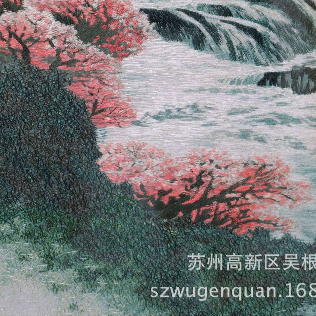 苏绣成挂画客厅画书99房带框挂苏州手工刺绣春夏品秋水冬山厂家生