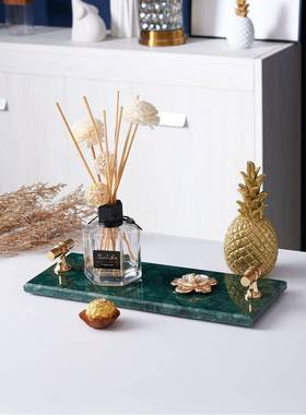 XE务I3洗商酒西店轻奢大理石收纳托盘小号长条F76M87TT点展示盘洗