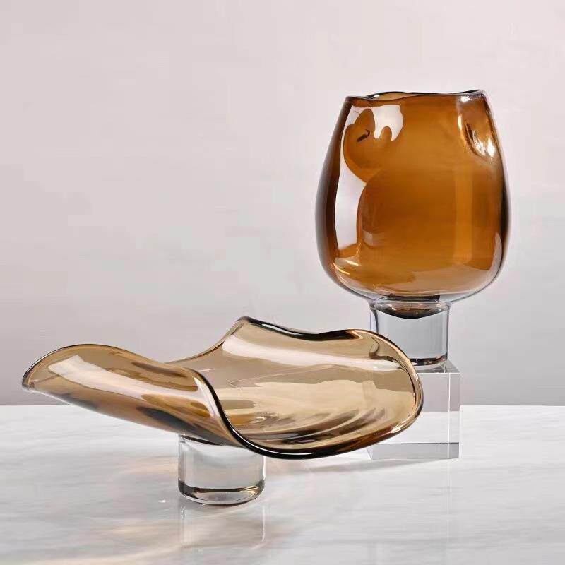 样板间现璃代轻奢样房WAS板客厅餐厅饰装摆件家居饰品琉果盘果盆