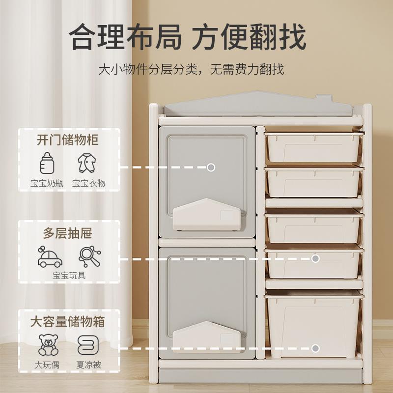 儿童玩具收纳架落地多层宝宝汽车置物玩具架简易分类整理箱储物柜