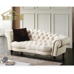 新古典皮沙发欧艺式 客厅贵妃椅PCKpu拉扣贵妃沙发沙躺椅酒店扶双