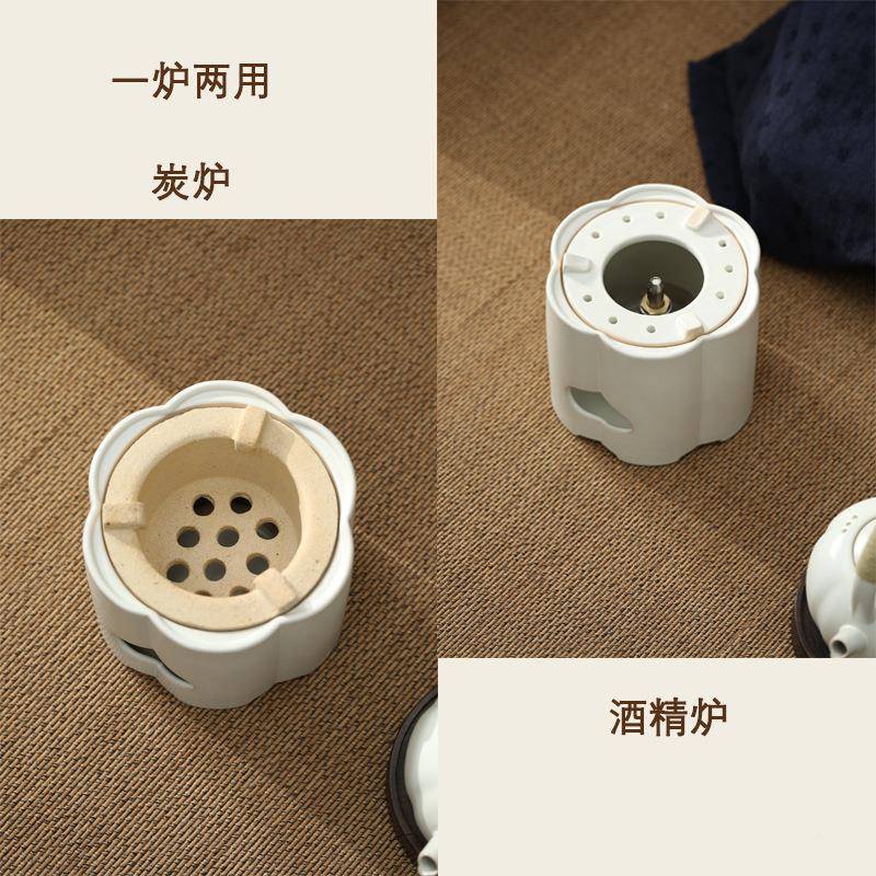 家用夫室内炉茶煮茶煮器煮茶623362围炉功小茶壶陶瓷酒精灯炭火炉