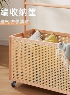 卧室衣架落地带0脏衣篮家用可移动CAM架衣帽22新款不占空5间的挂