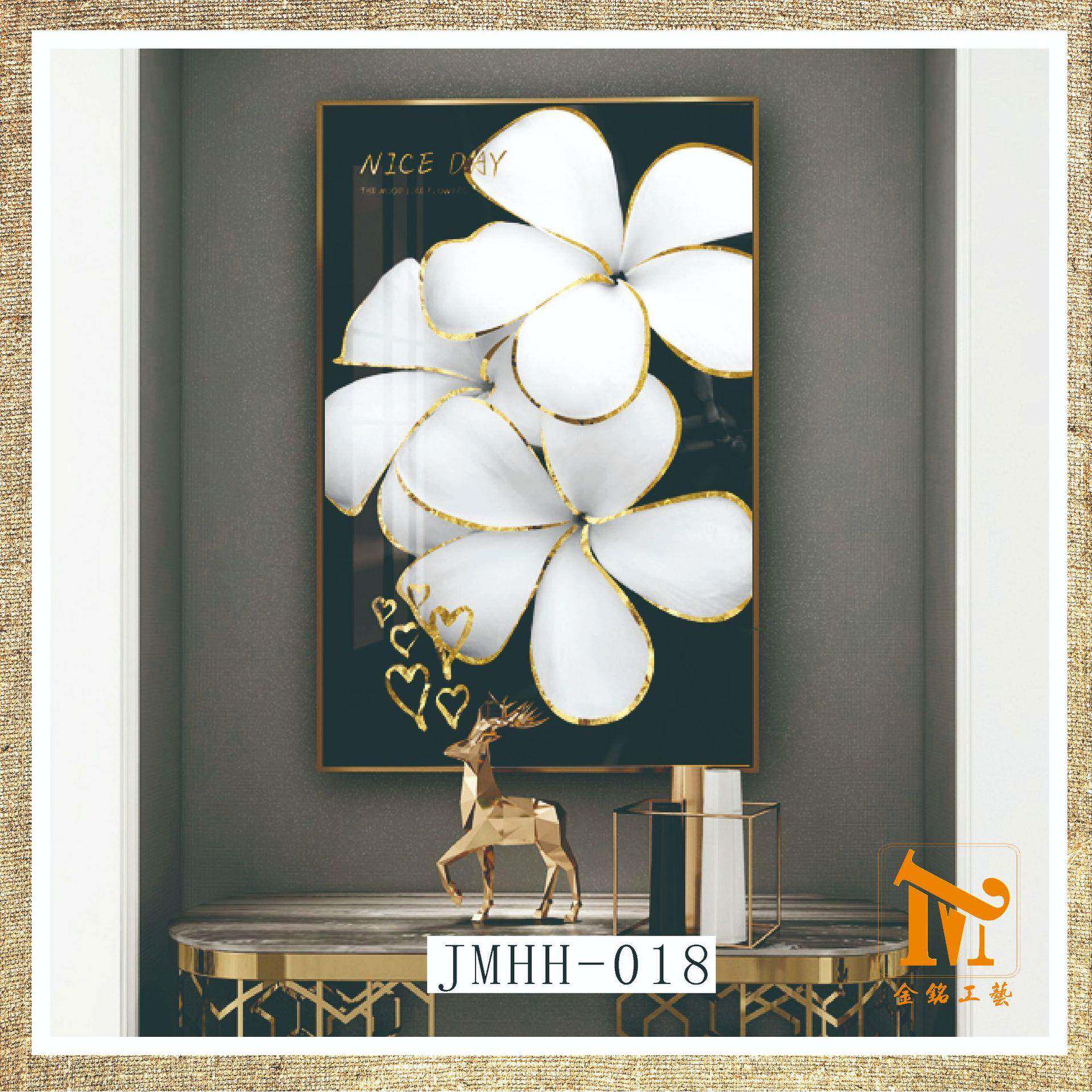 挂式立式兰蝶兰白蝶兰白白过玉玄关装饰画轻奢走廊道挂白画楼梯客