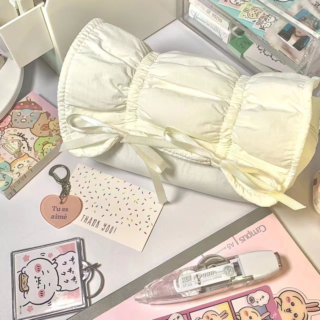 新款纯色芭蕾风软乎乎高颜值笔袋