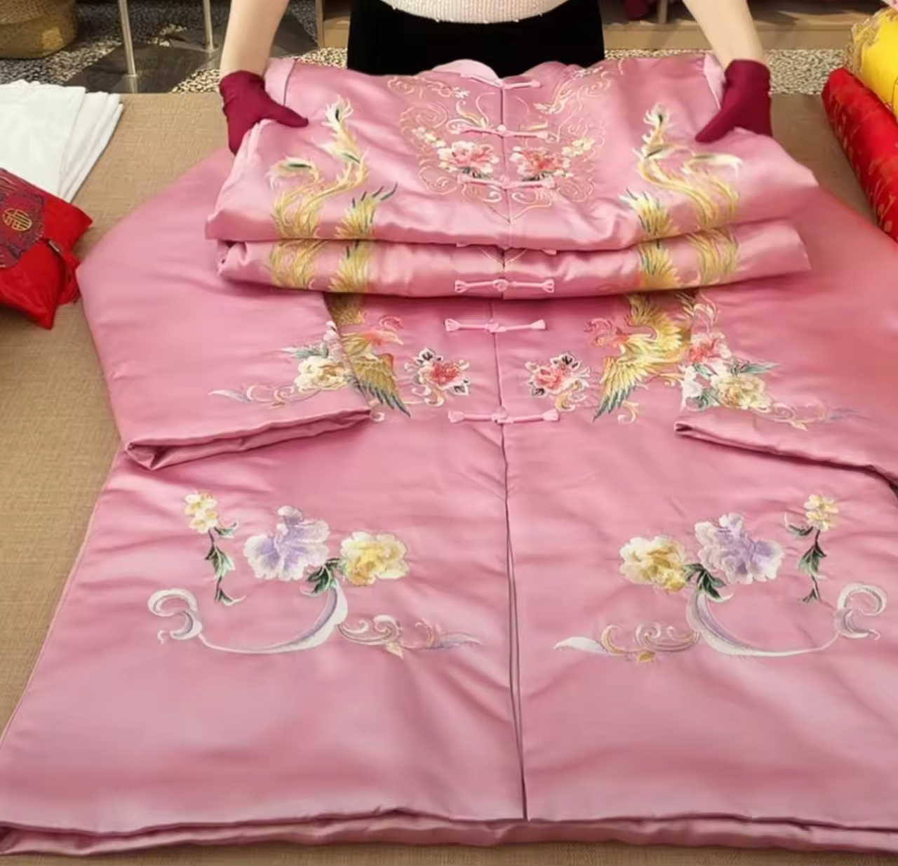 新款高档寿衣女七件套真丝苏绣中老年冲喜刺绣百年服寿终全套寿服