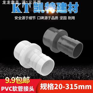 PVC软管接头白色宝塔外丝直通塑料4分6分1寸20转8