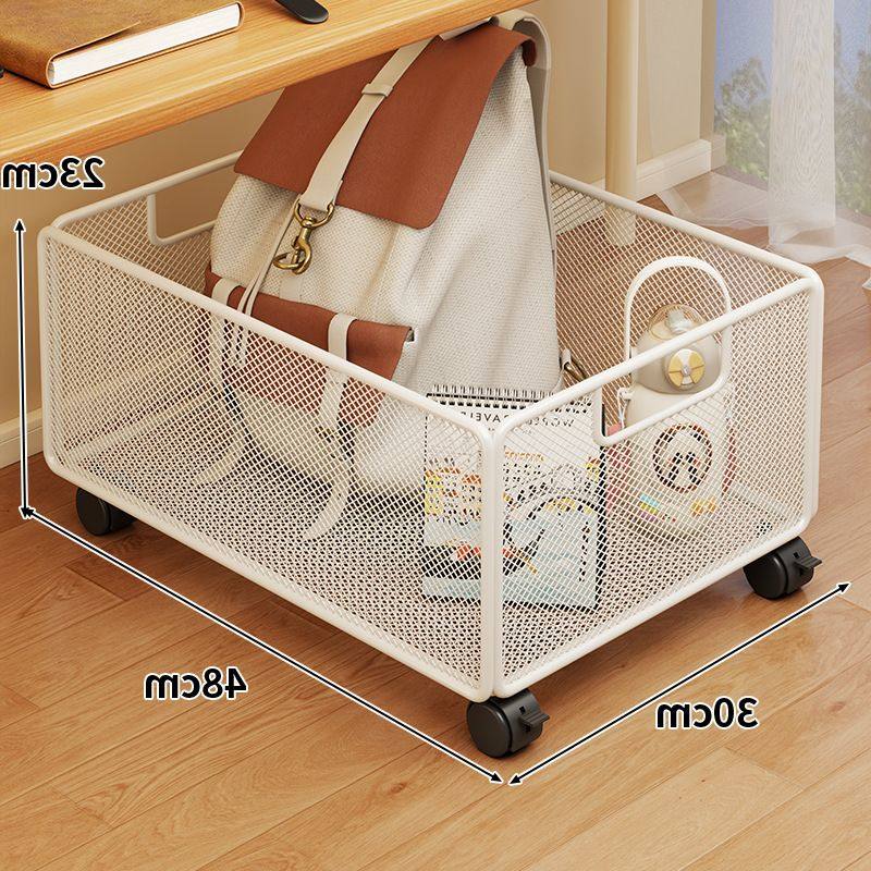 滑轮置物架移动教室整理移动可桌下书包神器书本筐学生可带收纳