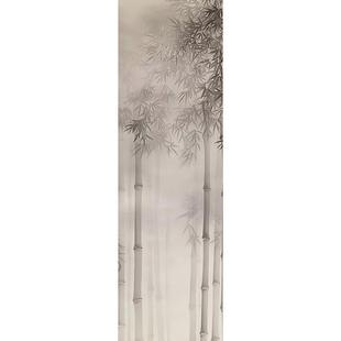 半透水墨竹双面透景屏风纱卷帘隔断帘挂帘水墨窗帘透光纱帘 新中式