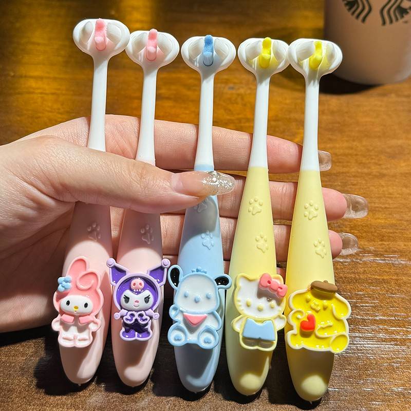 宝宝5d立体儿童清洁牙刷2-12岁标准万毛婴幼儿乳牙三面超细软毛
