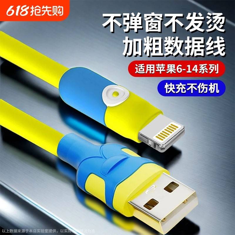 【官方正品】适用于苹果蓝同学适用加粗快充充电线iPhone14/13/12promax/xr数据线传输手机智能耐用