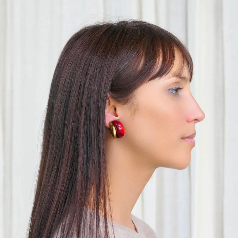 Dominique Denaive · 红色 耳夹 （无需耳洞）［法国设计师］
