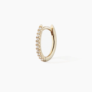 Oval 單只 Hoop 耳環 ［英國設計師］ 白色托帕石 Otiumberg·