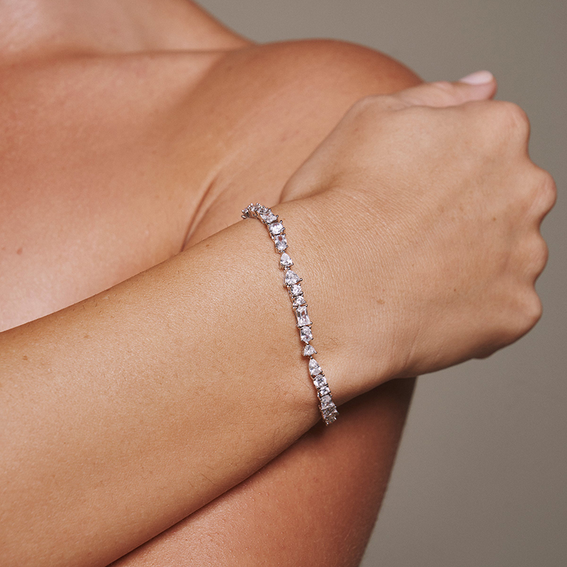 珠宝级合金镀铑锆石手链