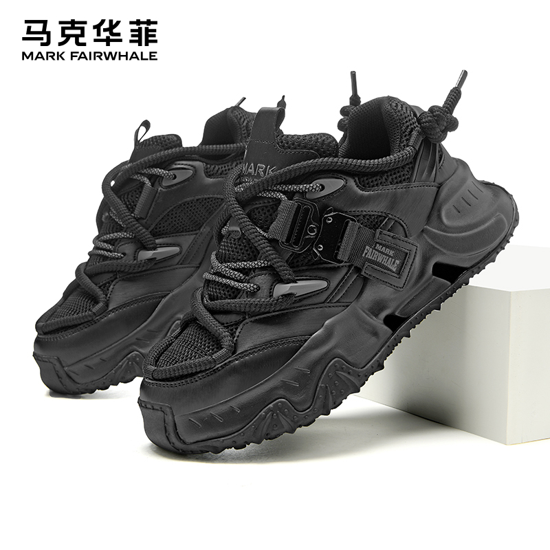 马克华菲老爹鞋男2025新款秋季厚底增高男鞋耐磨休闲鞋运动鞋子男