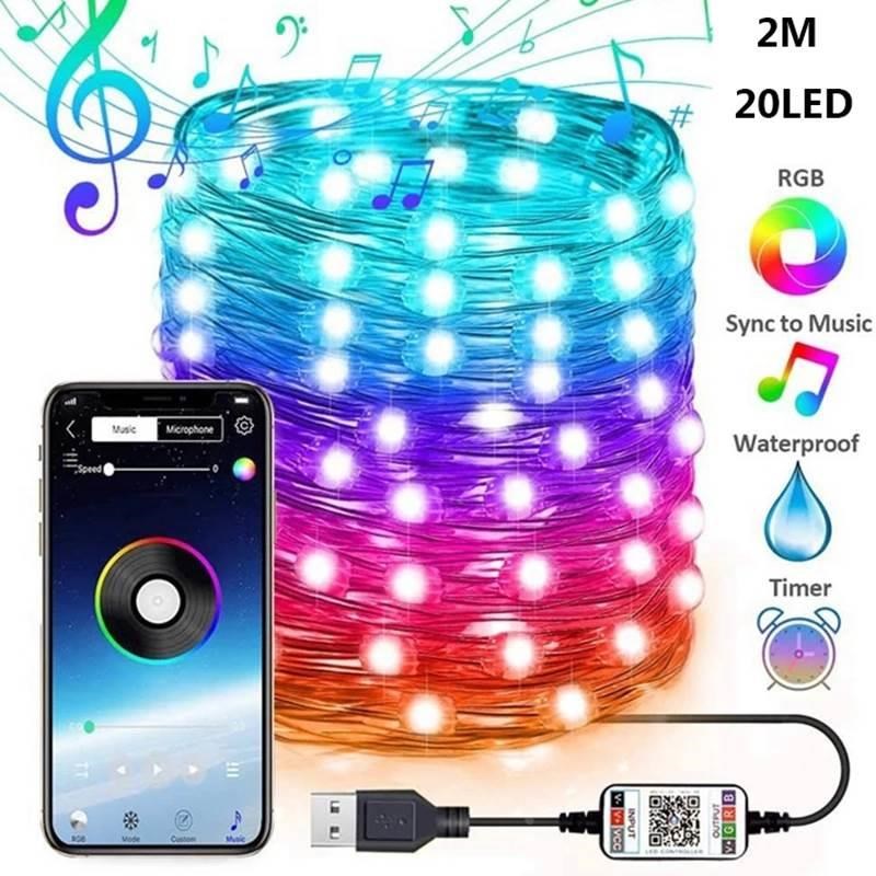 Christmas Tree Decor Bluetooth CLed String Lights Merry Xmas