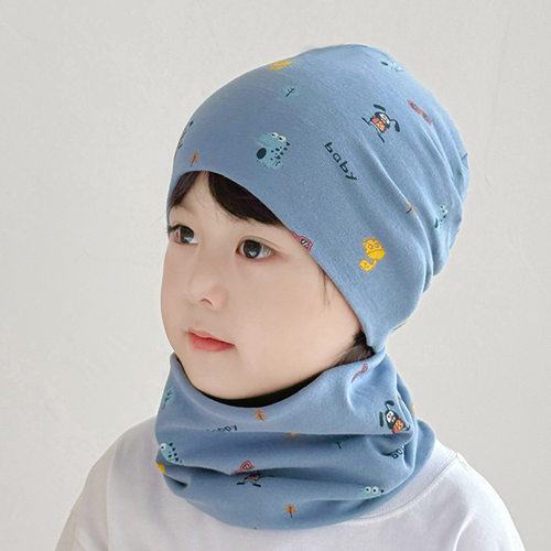 纯棉儿童帽子宝宝包头帽男童堆堆帽秋冬季婴儿女童套头帽防风保暖