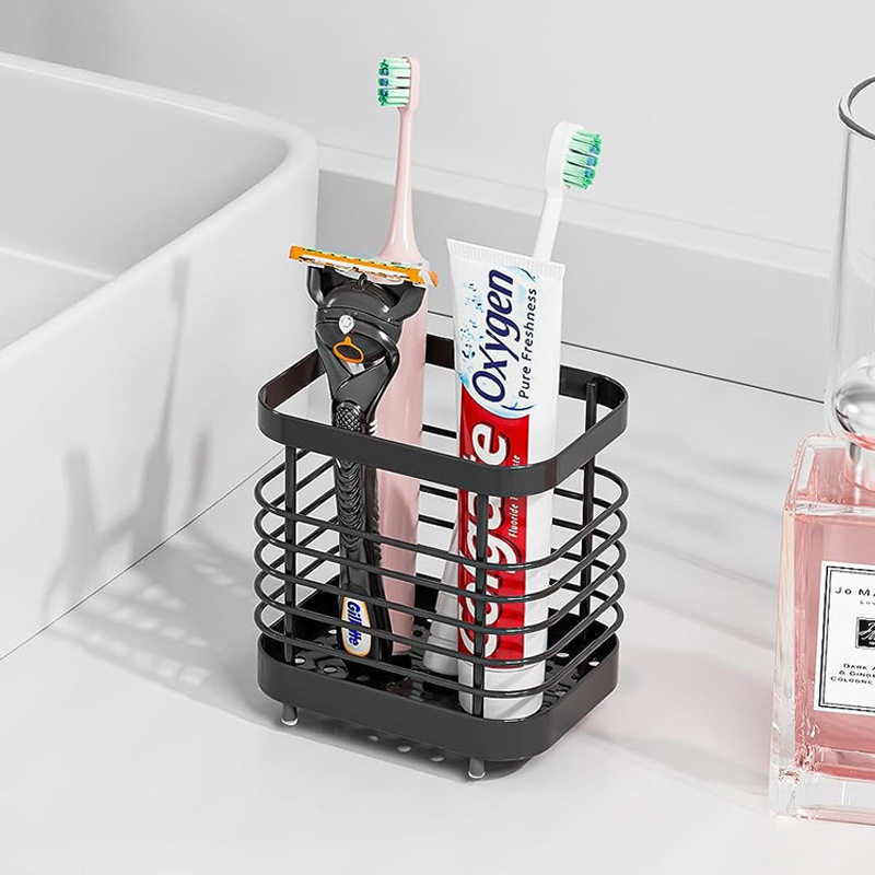 电动牙刷置物架卫生间台面免打孔壁挂不锈钢牙刷沥水架牙膏收纳架