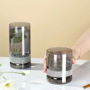 仙女款钻石系列红酒杯高颜值镶钻玻璃杯威士忌酒杯网红缠钻水杯