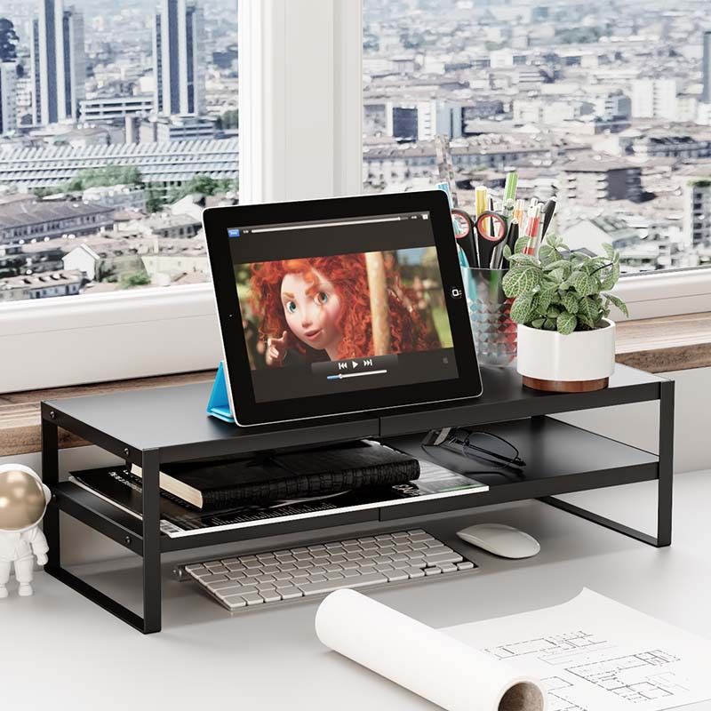 笔记本电脑支架增高架宿舍桌面收纳免安装办公室显示器抬高置物架