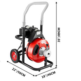 75FT电WAY动排水管螺旋管清桶洁器水槽马地下水漏道疏通机370W疏