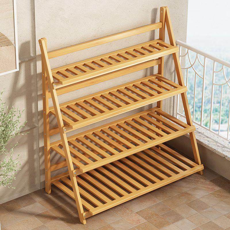 折叠花架可移动新款多层移动置物架竹子客厅落地式防腐阶梯花架子