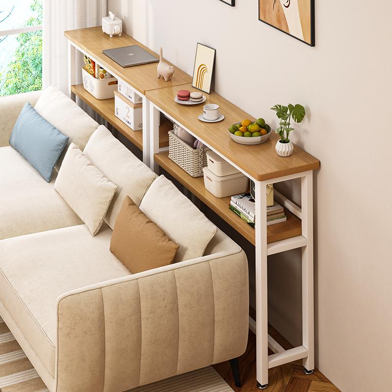 7W客厅沙发后面的置物架床尾长条柜靠墙床边窄夹缝柜床头收纳柜花