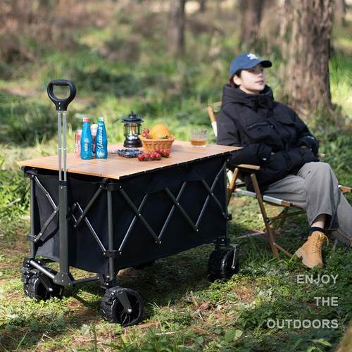 聚拢款露营车营地车野餐便携折叠手推车户外摆摊小拉拖车超大容量